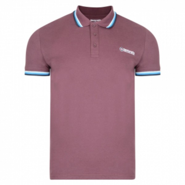 Lambretta Lambretta Triple Tipped Polo Shirt Eggplant